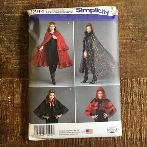 Simplicity Sewing Pattern 1294 Misses Long Cape Capelet Cloak ONE SIZE UNCUT